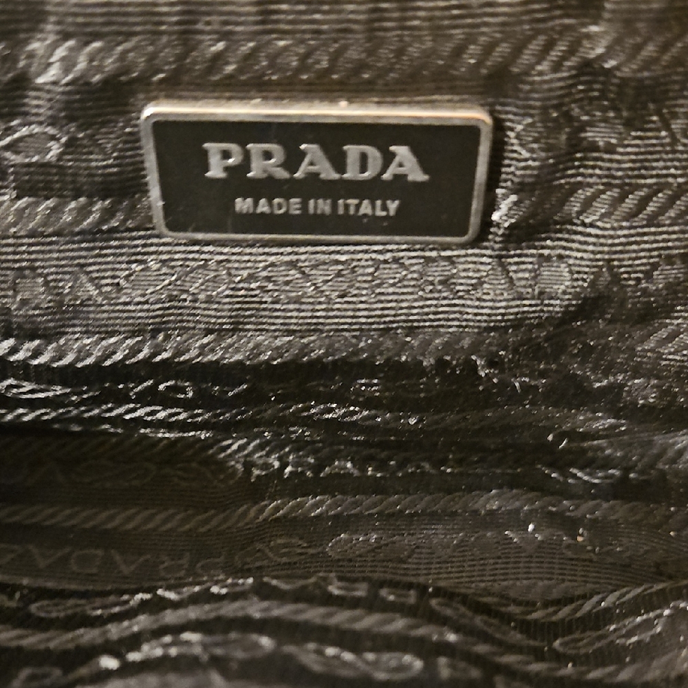 Prada Silver RingBlack Shoulder Bag with Silver Handles - Picture 5 of 12